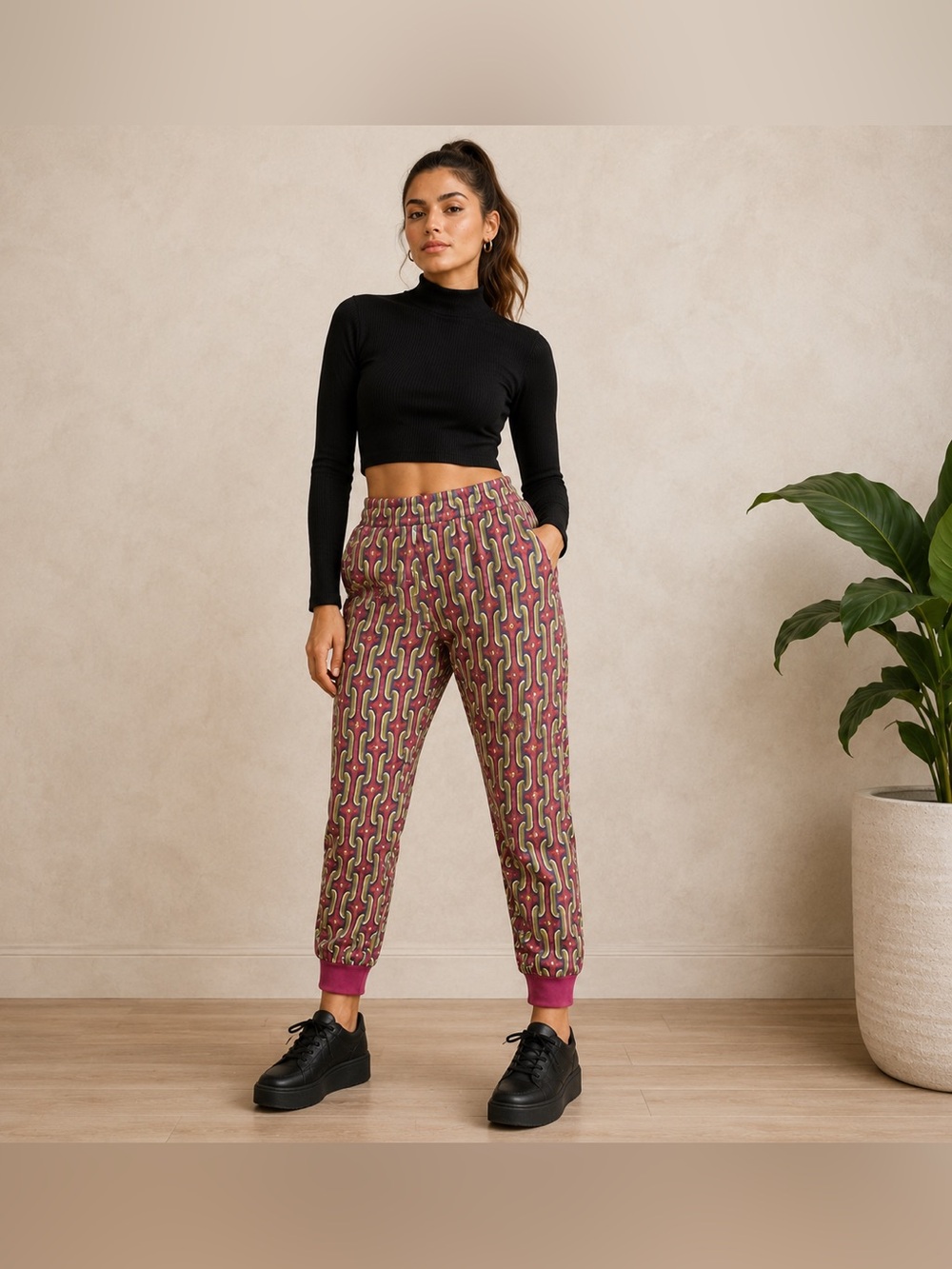 Puma‎ Pink and Yellow Patterned Women's Joggers
